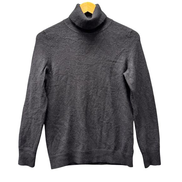 Talbots Cashmere Sweater Womens Medium Black Turtleneck Knit Pullover Classic - Picture 1 of 6